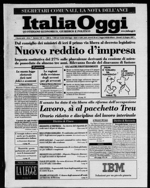 Italia oggi : quotidiano di economia finanza e politica